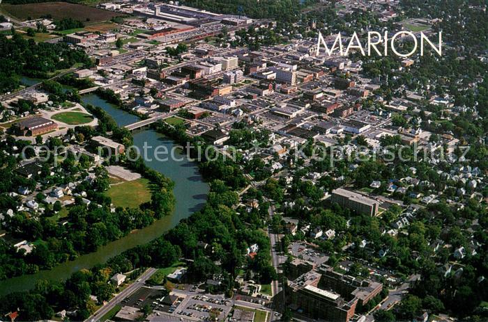 Marion Indiana and the Mississinewa River Air view