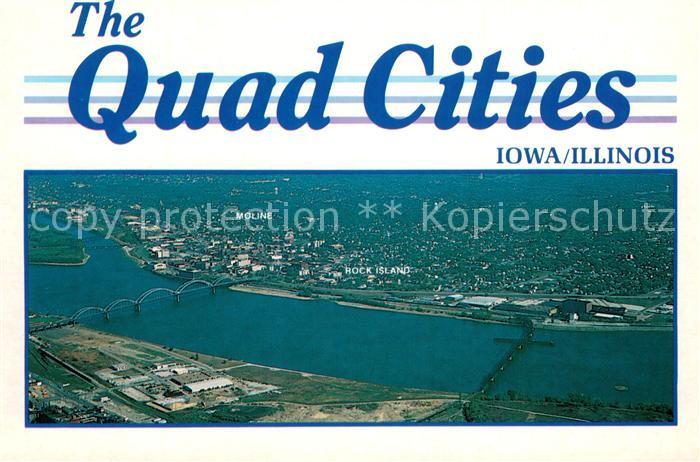 Moline Illinois The Quad Cities on the Mississippi River Aerial view