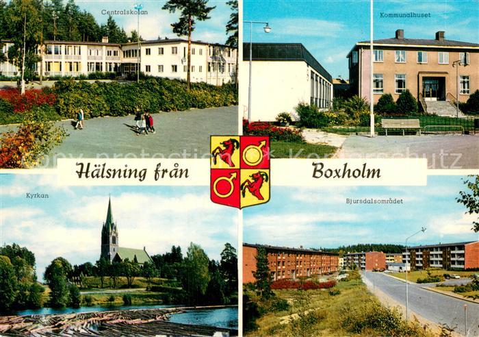 Boxholm Centralskolan Kommunalhuset Kyrkan Bjursdalsomradet