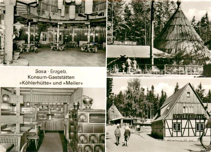Sosa Erzgebirge Konsum Gaststaetten Koehlerhuette und Meiler Gastraeume
