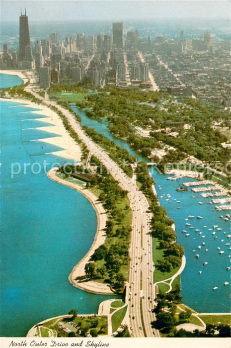 Chicago Illinois North Outer Drive and Skyline Air view