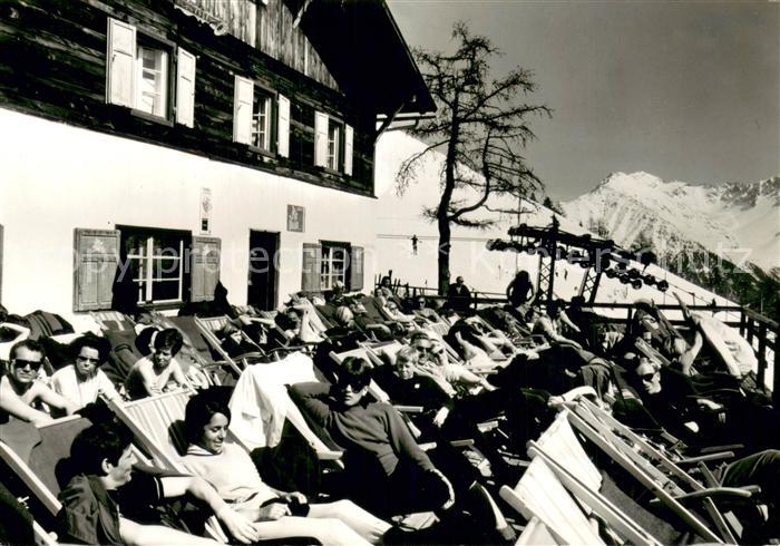 Trafoi Suedtirol Furkelhuette am Kleinboden Sonnenterrasse