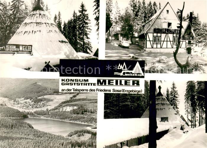 Sosa Erzgebirge Konsum Gaststaette Meiler Koehlerhuette Panorama Winteridyll