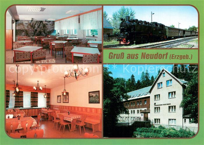 Neudorf Erzgebirge Jugendherberge Neudorf Speisesaal Dampflok