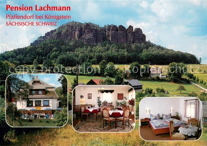 Pfaffendorf Koenigstein Pension Lachmann Garten Gaststube Zimmer Blick zum Pfaff