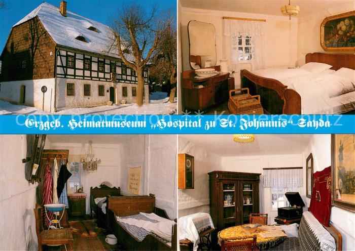 Sayda Erzgeb Heimatmuseum Hospital zu St Johannis Schlafraum um 1880 und 1920 Gu
