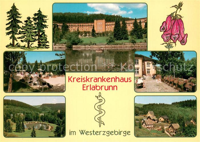 Erlabrunn Erzgebirge Kreiskrankenhaus Parkpartien