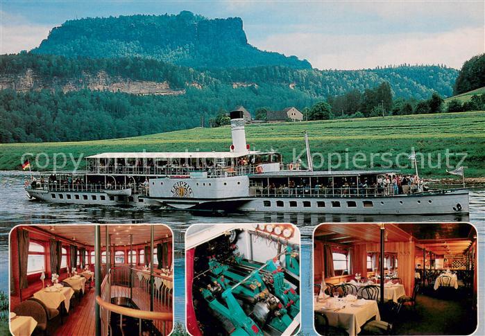 Rathen Saechsische Schweiz Fahrgastschiff Leipzig Gastraum Antriebsschacht Am El
