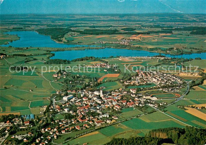 Waging See mit Tettenhausen Waginger und Tachingersee Fliegeraufnahme