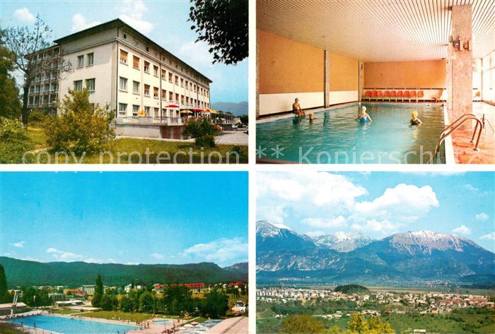 Radovljica Gorenjska Slovenia Hotel Grajski Dvor Hallen und Freibad Panorama