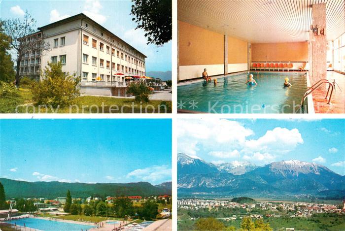 Radovljica Gorenjska Slovenia Hotel Grajski Dvor Hallen und Freibad Panorama