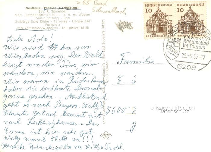 Ramschied Gasthaus Pension Hannelore Weisenstein Wispertal Sauerbrunnen Werkerba – Bild 2