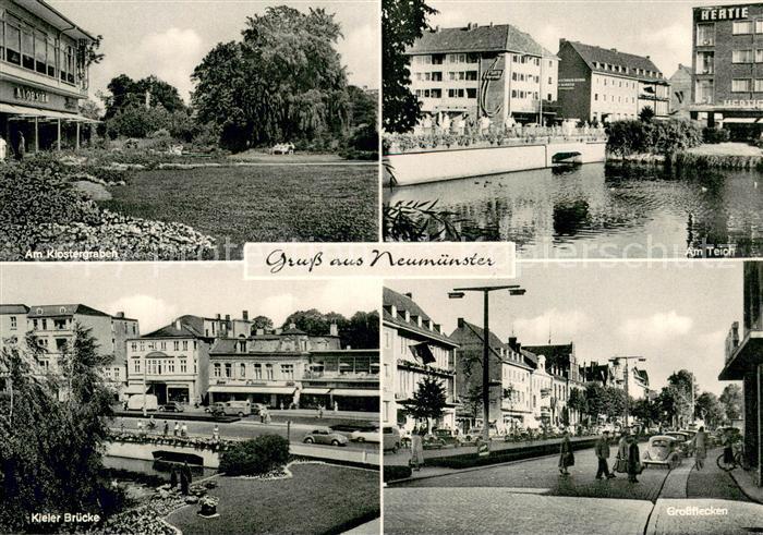 Neumuenster  Schleswig-Holstein Am Klostergraben Am Teich Kieler Bruecke Grossfl