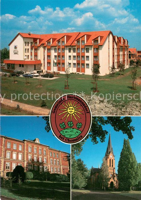 Hartmannsdorf Chemnitz Hotel Domizil Grund und Mittelschule Kirche