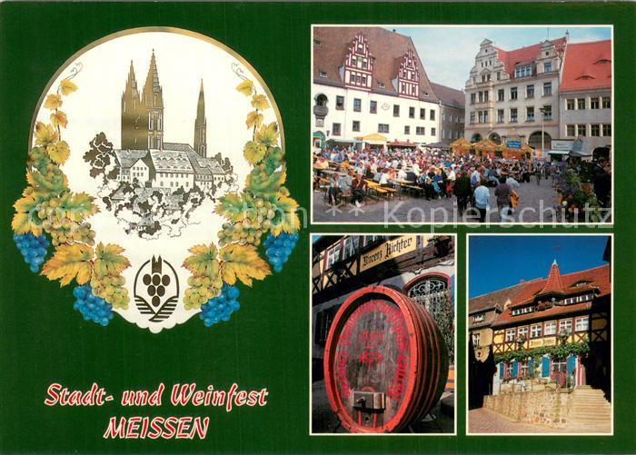 Meissen Elbe Sachsen Stadt und Weinfest Marktplatz Restaurant Richter