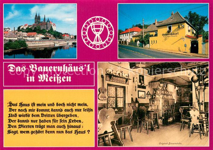 Meissen Elbe Sachsen Schloss Das Bauernhaeusl Original-Gaststube