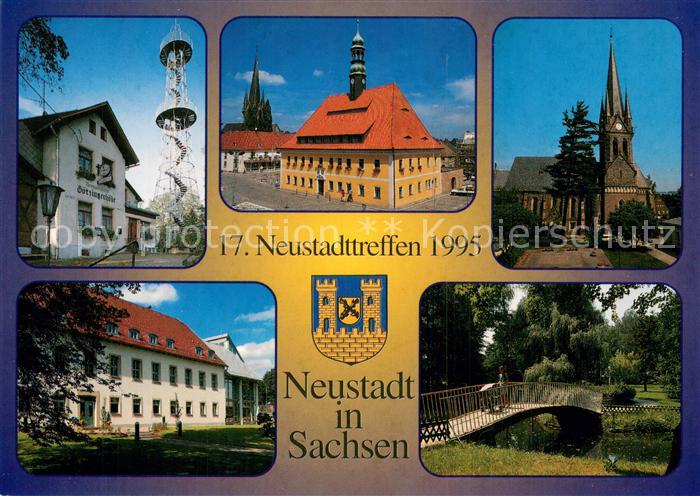 Neustadt Sachsen Gaststaette Goetzingerhoehe Aussichtsturm Rathaus Ev Kirche St