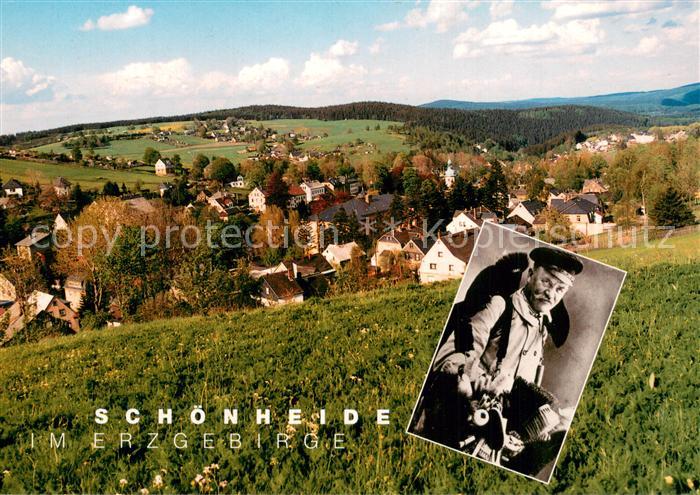 Schoenheide Erzgebirge Panorama Legendaerer Buerstenmann
