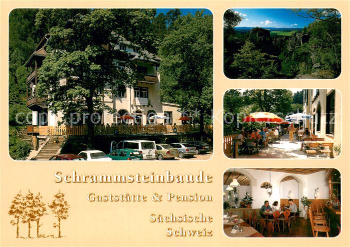 Bad Schandau Schrammsteinbaude Gaststaette und Pension Terrasse Gaststube