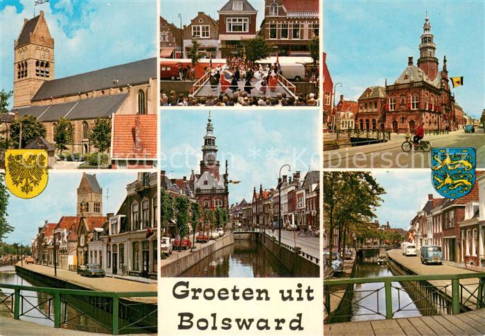 Bolsward Boalsert NL Kirche Kanal Rathaus