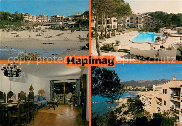 Paguera Mallorca Islas Baleares ES Hapimag Paguera Strand Pool Gastraum Panorama