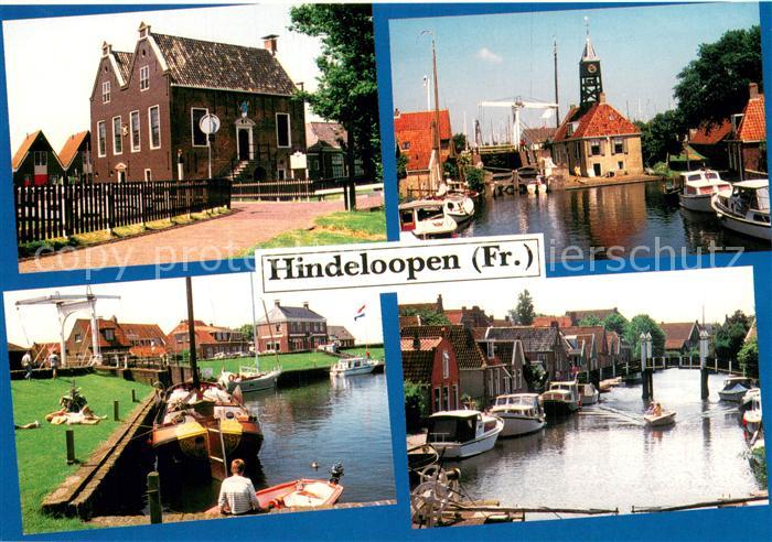 Hindeloopen Ortsansichten Bruecke Kanal