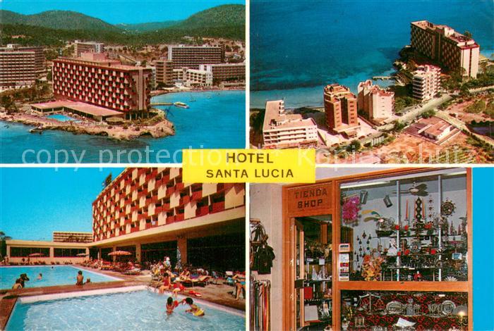 Palma Nova Mallorca Hotel Santa Lucia Son Matias Fliegeraufnahme Pool Tienda Sho