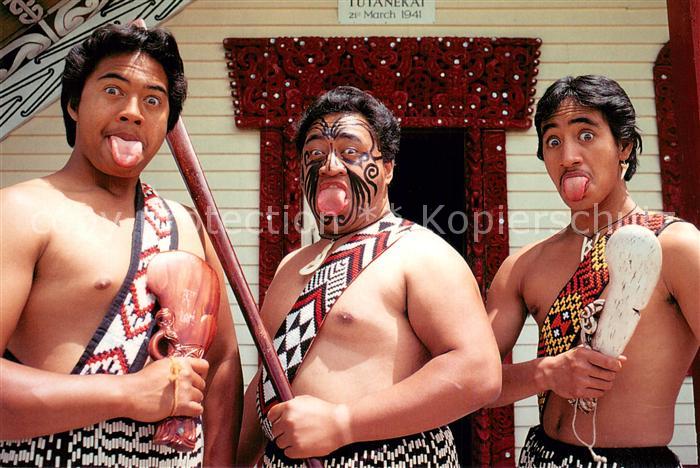 Rotorua NZ Maori Warriors in Traditional Challenging Stance