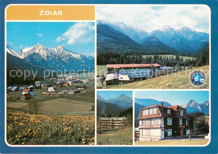 Zdiar Vysoke Tatry SK Obec v pozadi Zdiarska vidla a Havran Zotavovne ROH Magura