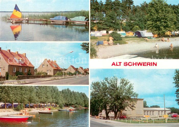 Alt Schwerin Plauer See Dorfstrasse Bootsanlegestelle Campingplatz Dorfkulturhau