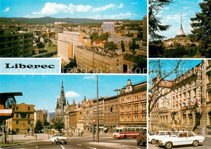 Liberec Reichenberg Celkovy pohled Jested Namesti FX Saldy Hotel Zisty lev