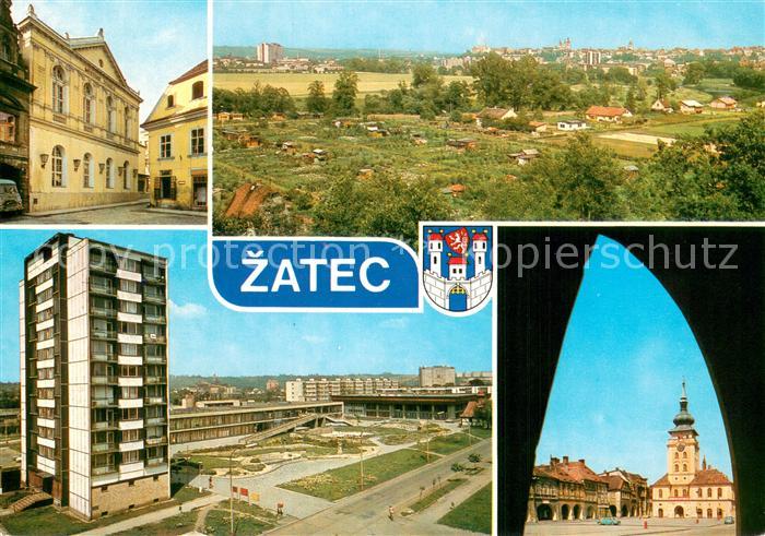 Zatec CZ Panorama Stredisko chmelarske oblasti mesto s bahctau historii a mnoha