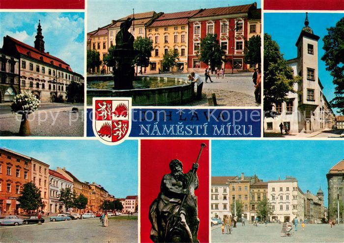 Jihlava Iglau CZ Friedensplatz Teilansichten Brunnen Statue
