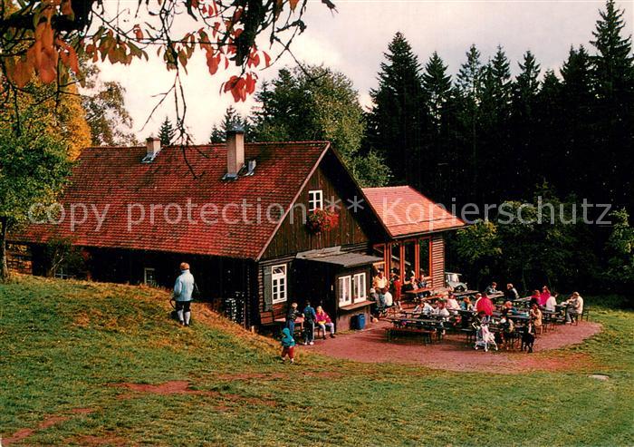 Wildbad Schwarzwald Waldgaststaette Gruenhuette Terrasse