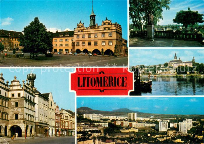 Litomerice Leitmeritz Nordboehmen Stadtansichten Rathaus Schloss Elbe Denkmal