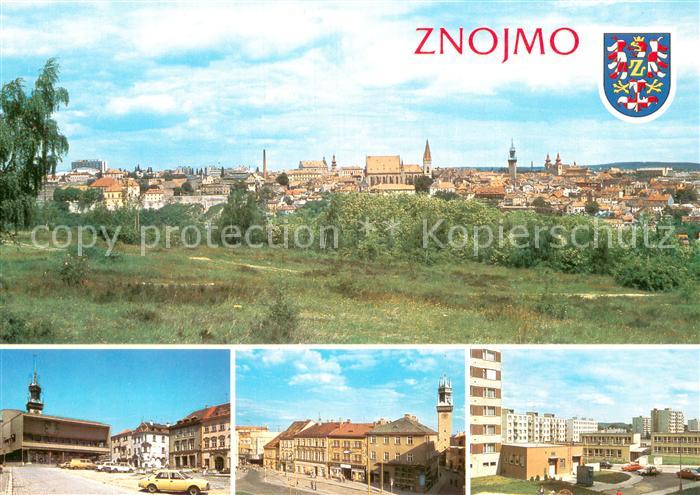 Znojmo CZ Stadtpanorama Motive Innenstadt Wohnsiedlung