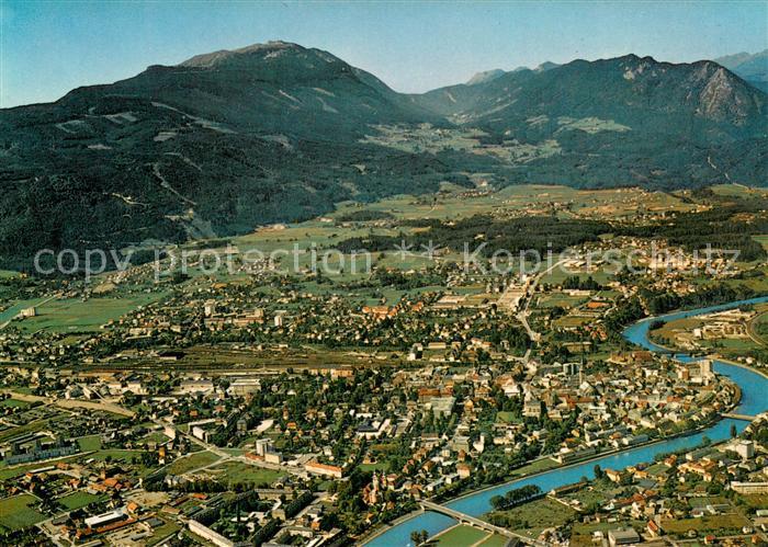 Villach Kaernten Panorama mit Dobratsch und Erzberg