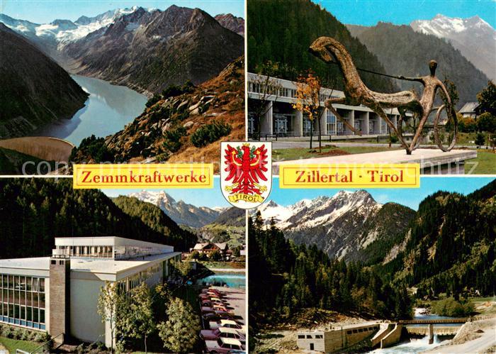 Mayrhofen Zillertal Schlegeis Stausee mit Hochfeiler Krafthaus Mayrhofen mit Mor