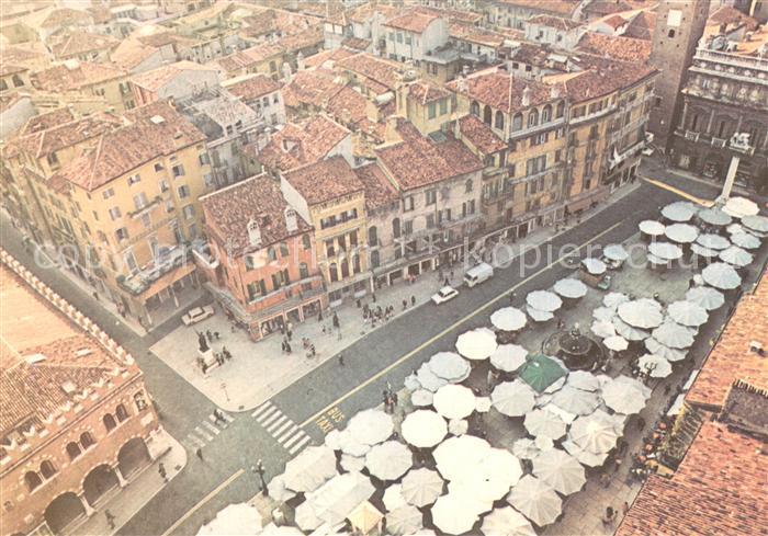 Verona Veneto Particolare della Piazza delle Erbe Fliegeraufnahme