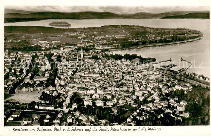 Konstanz Bodensee Fliegeraufnahme mit Petershausen und Mainau