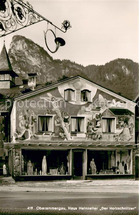 OBERAMMERGAU Bayern Haus Heinzeller Der Holzschnitzer