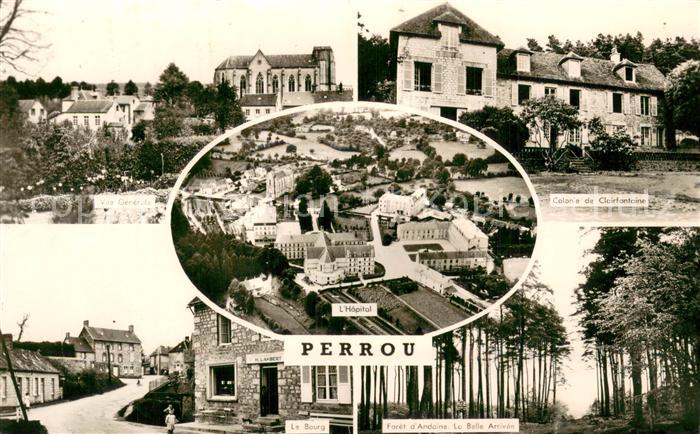Perrou Vue aerienne l Hopital Colonie de Clairfontaine Le Burg Foret d’Andaine L