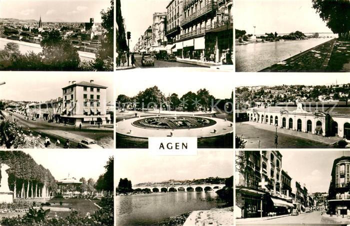 Agen 47 Vue generale Boulevard de la Republique La Passerelle sur la Garonne Cou