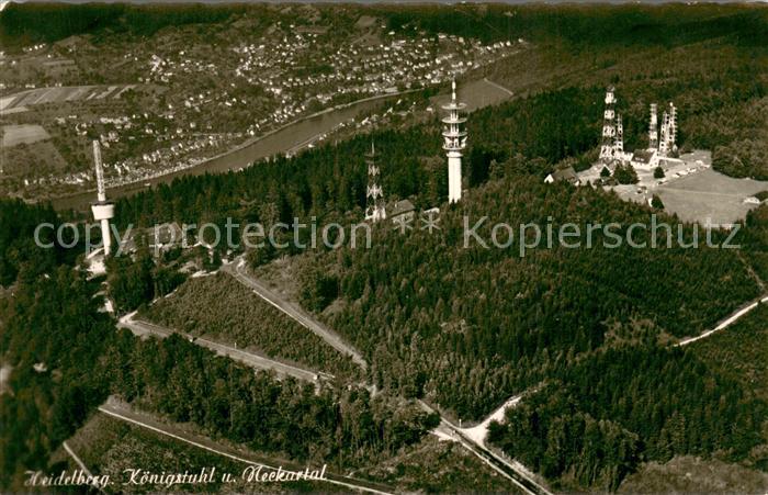 Heidelberg Neckar Koenigstuhl Neckartal Fliegeraufnahme