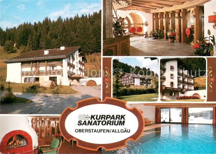 Oberstaufen Oberallgaeu Bayern Kurpark Sanatorium Foyer Gastraeume Hallenbad