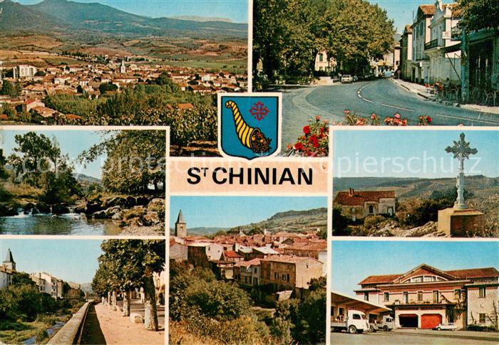 Saint-Chinian Vue generale Centre Ville Les plantanetes ND de Nazareth les bords