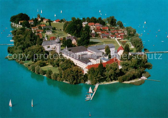 Fraueninsel Chiemsee Abtei Frauenwoerth Fliegeraufnahme