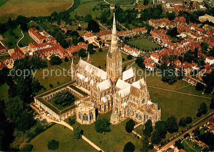 Wiltshire UK Salisbury Cathedral Aerial view