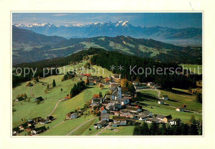 Sulzberg Vorarlberg Fliegeraufnahme mit Schweizer Bergen