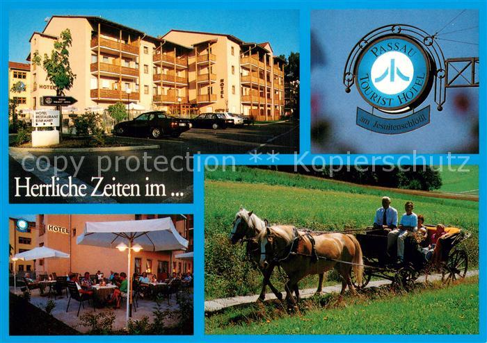 PAssAU Bayern Tourist Hotel Gastraum Pferdekutsche